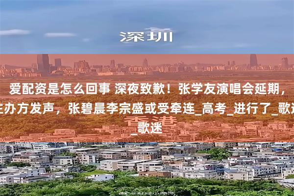 爱配资是怎么回事 深夜致歉！张学友演唱会延期，主办方发声，张碧晨李宗盛或受牵连_高考_进行了_歌迷